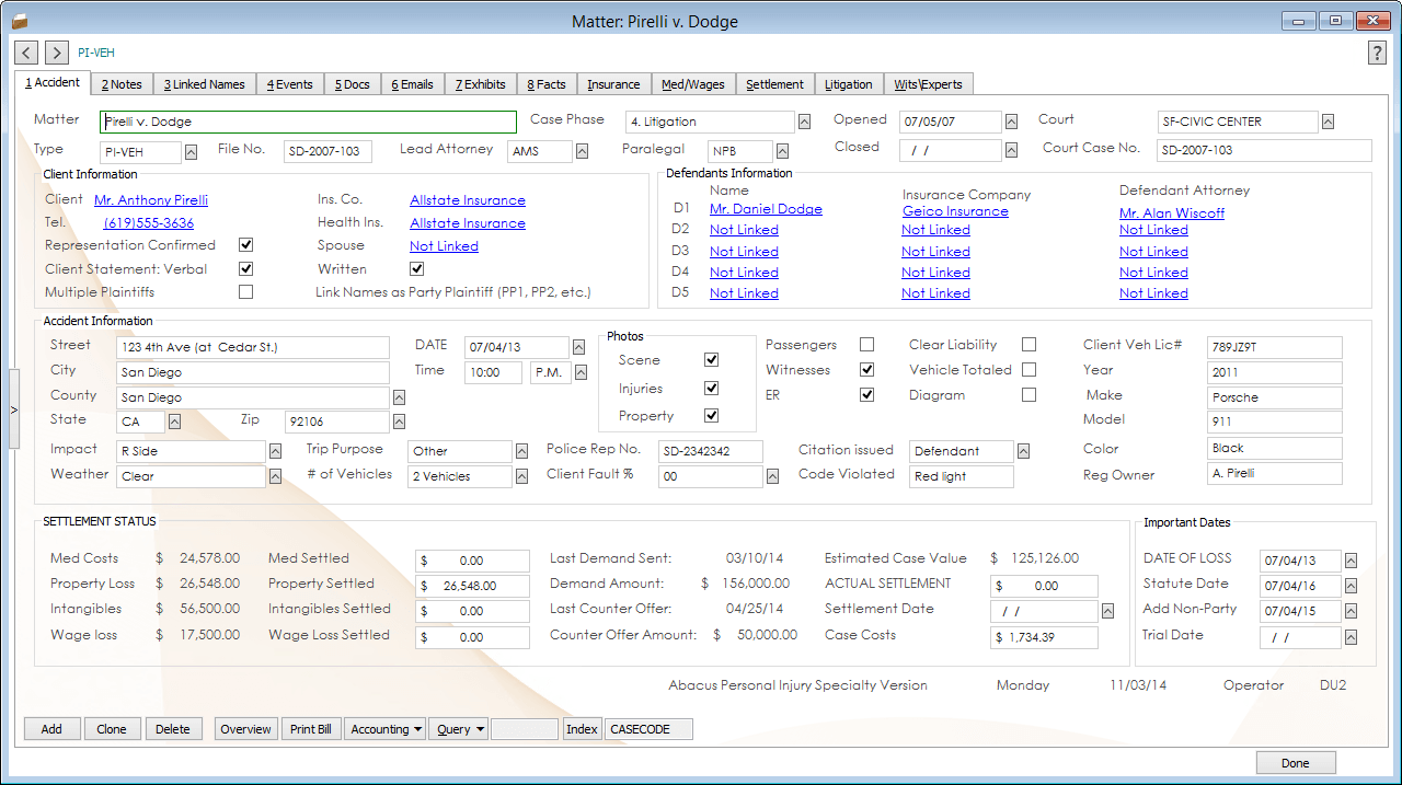 personal injury case management software for mac