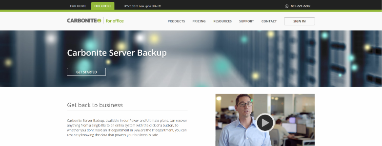 carbonite backup server down